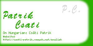 patrik csati business card
